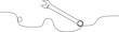 © Rizky - Continuous one line drawing of a wrench for repair and maintenance concept.
