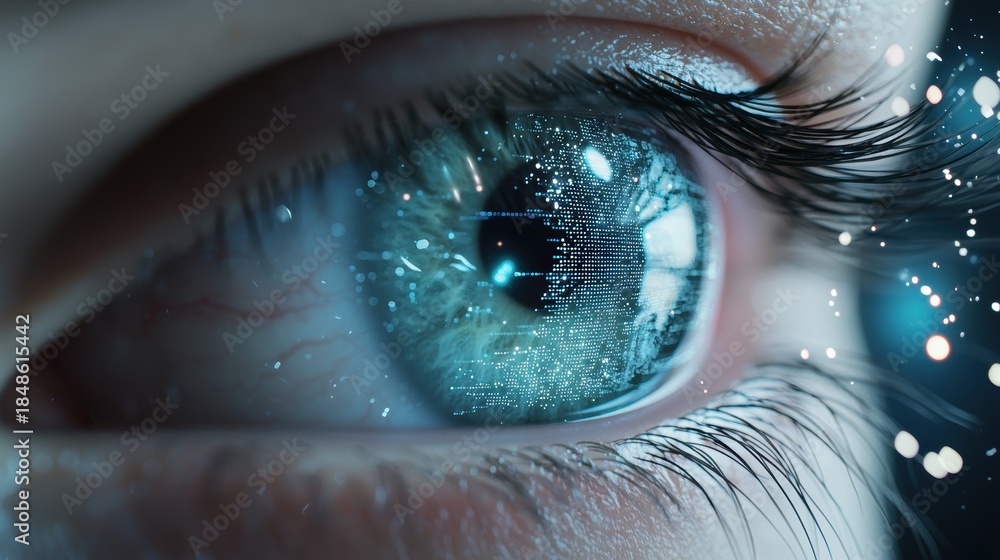 Eye Data Visualization Human eye emitting streams of data and ...