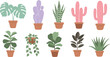 © Event vector element - Collection of potted indoor plants