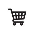 © Muhammad - Shopping Cart Icon in Simple Flat Design with Black Color on White Background for E-commerce