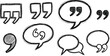 © CreatAr8 - Punk chalk drawn speech bubbles, expression symbols, doodle elements on blackboard. Hand drawn vector dialogue balloons. Sketch underline, emphasis icons, arrows, speech bubble shapes collection.