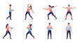 © mariyas - Sequential Female Figures Demonstrating Morning Yoga Poses and Stretches for Flexibility and