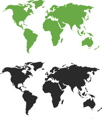  Minimalist World Map Set for Global Concepts