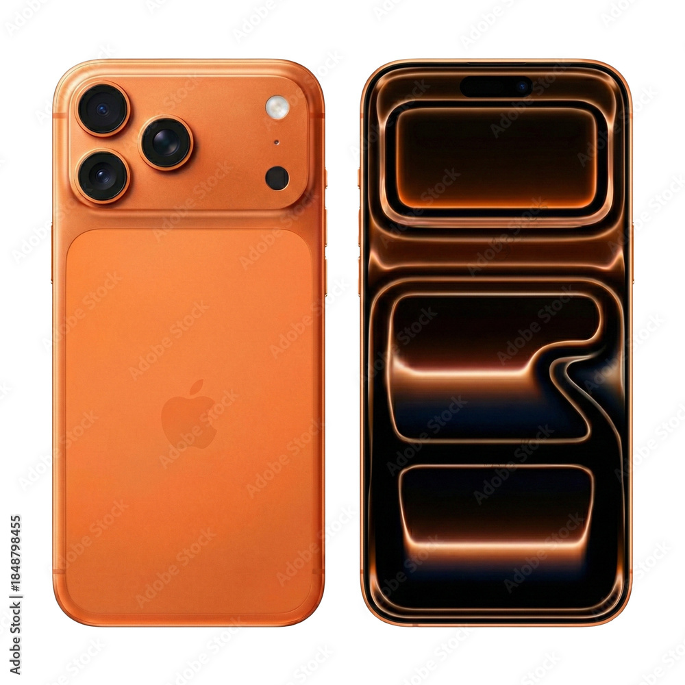 Apple IPhone 17 Pro Max Front And Back View IPhone 17 Pro Max Orange 