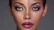 © dK - Woman's face split in two distinct makeup styles: natural on one side, dramatic on the other