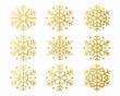 © Uttam - Golden snowflakes a collection of intricately designed winter patterns on white