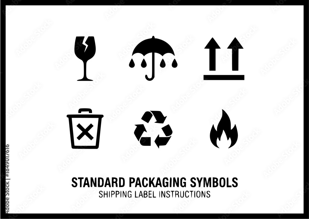 Standard packaging symbols guide for shipping label instructions ...