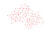 © Butterfly - Polygonal white background with connecting dots and lines. Network connection structure.