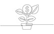 © shrabon2005 - Money plant in One Continuous line drawing.
