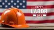 © Alon power - Labor day celebration with american flag and hard hat