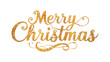 © mienakae - Merry Christmas elegant golden glitter text. Calligraphy lettering with sparkling texture for holiday greeting cards and decorations. Luxury typography design element with a transparent background.