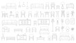 © Uttpol Saha - Comprehensive Vector Set of Architectural Furniture Symbols: Top View and Front View Outlines of Sofas, Chairs, Tables, Beds, and Cabinets for Floor Plans and Interior Design