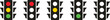 © Vιɾҽx - Traffic control light signal with red, yellow and green color flat icon. Signal traffic light