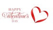 © mian - Happy valentines day text in elegant cursive font with red heart on white background for love and romance