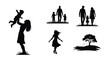 © Mithun - Silhouette family scenes depict love togetherness and joyful outdoor moments