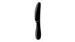 © Mobil - Minimalist black silhouette of a sleek and modern knife with a curved blade and ergonomic handle