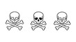 © MdGolam - Three skull and crossbones icons in a simple black line art silhouette