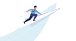 © Shura - Ambitious Businessman Surfing on a Growing Arrow Graph Representing Success and Career Momentum