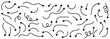 © Snap Smith - Collection of simple hand-drawn curve thin line arrows in different styles. Black doodle arrow set for different direction. Doodle arrows isolated on a white background.