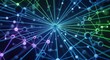 © Kreativio - Abstract glowing network of interconnected nodes and lines in dark space.