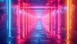 © Paket - Futuristic tunnel with neon lights, showcasing a vibrant color scheme