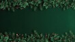 © iksan - Green foliage border with space for text, elegant nature design.