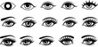 © LITON WORLD - Female eye shapes and eyelash styles vector set, beauty makeup illustration, expressive eyes collection, cosmetic design elements for fashion and graphic use