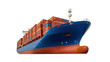© Agata - Isolated container ship with cargo stacks, a maritime vessel ready for transport freight