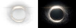 © Russell Edwards - glowing particle circle, light dust, twirl design element, isolated on transparent background for elegant overlay PNG design