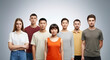 © ProArt Studios - Diverse Group Character Set Seven Multicultural Young Adults Standing Together, Looking Confidently at Camera