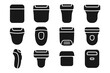 © Дар'я Солтис - Tile slab body icon travel head plate shaver mount arc vector icons