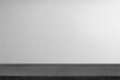 © ATRPhoto - Empty wooden table top and color dark or gray wall background for showing products and advertisers. Template mock up for display of product. product promotion in the wall. for display or montage.