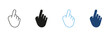 © Toxa2x2 - Middle Finger Gesture Line And Solid Icon Set. Offensive Hand Sign, Disrespect, And Rude Gesture Outline And Silhouette Symbol Collection. Communication And Expression. Isolated Vector Illustration