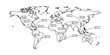 © Haus - Continuous one line of a global map connected by ticket icons, representing worldwide ticket distribution, hand drawn vector illustration.