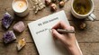 © MINMIN - Mindfulness and wellness journey gratitude reflection in cozy home setting with journaling experience