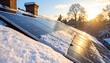© @foxfotoco - Solar panels covered in snow on a rooftop