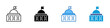 © sahila - Government Building Multiple Style Icon Design Vector - Capitol building with flag symbol representing government authority, public administration, and state institutions