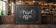 © The 2R Artificiality - Educational blackboard displaying Trial Offer logo, suitable for layout or presentation backgrounds