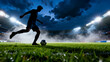 © Lahiru - Footballer Silhouette Preparing to Shoot in Night Stadium