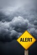 © Andrii Zastrozhnov - Storm alert sign against dark ominous clouds