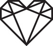 © Husne - Geometric Heart Diamond Shape with Intricate Lines and Detailed Facets Design