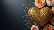 © MopoWe - Golden Heart Roses Romance Love Valentines Anniversary Celebration Texture Backdrop