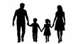 © Ajik - Silhouette of a family walking hand in hand.