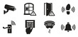 © ctaak - home security sensors and equipment icons set black