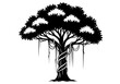 © reza - Vector illustration of a tropical rainforest tree with vines, bold vector style, solid fills, clipart style vector