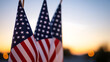 © A2Z AI  - Stars, stripes, and sunset skies. Representing freedom and patriotism in a picturesque setting. A display of unity, respect, and a profound connection to history.