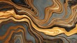 © Shahinur - Elegant gold and grey fluid marble texture with shimmering abstract waves and intricate patterns
