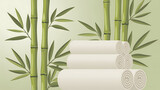 Bamboo and towels in a spa setting