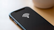 © A2Z AI  - Sleek smartphone displaying a robust WiFi connection on its screen, symbolizing seamless digital connectivity and a connected lifestyle in the modern tech era.