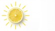 © Muhammad - Lemon Slice Sun with Yellow Rays on White Background